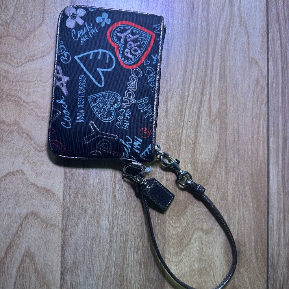 Coach Black and Red Wristlet